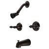 Kingston Brass Two-Handle Tub and Shower Faucet, Oil Rubbed Bronze KB245AKL